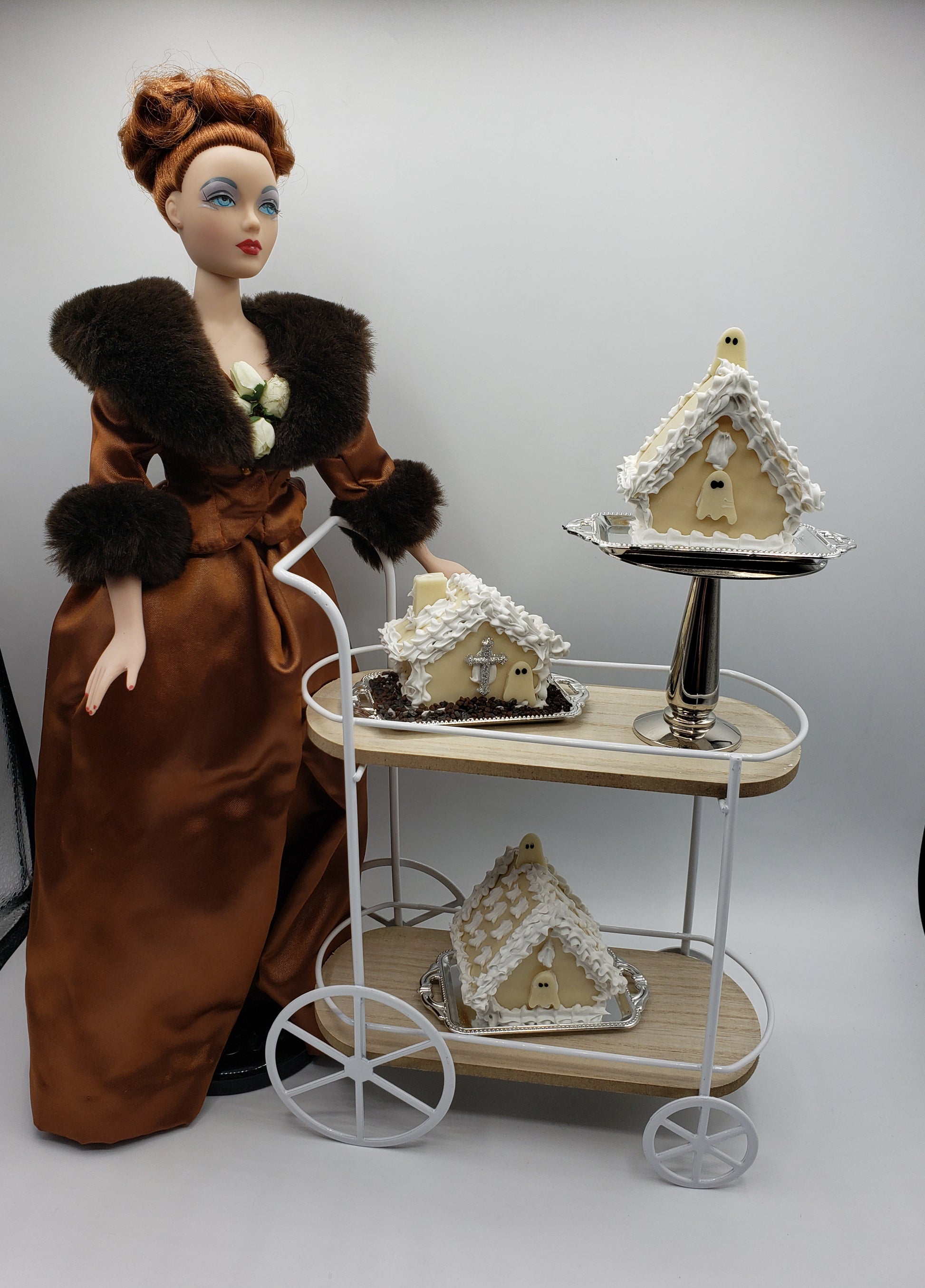 Gene Doll with Halloween Gingerbread Houses