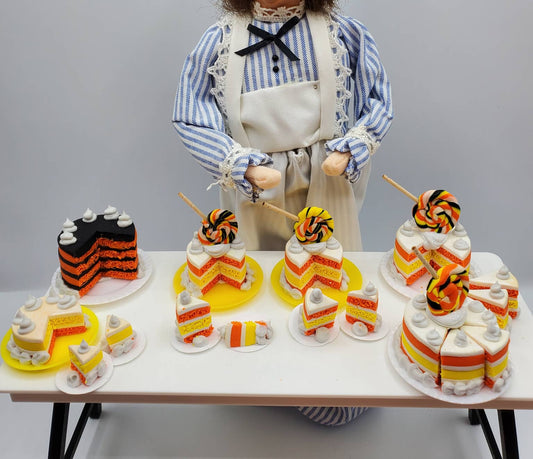 Candy Corn Fall Cakes For Dolls