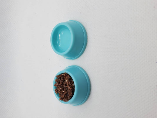 Chef Gina's Mini Food fashion doll dog food bowls in blue with realistic pet food details