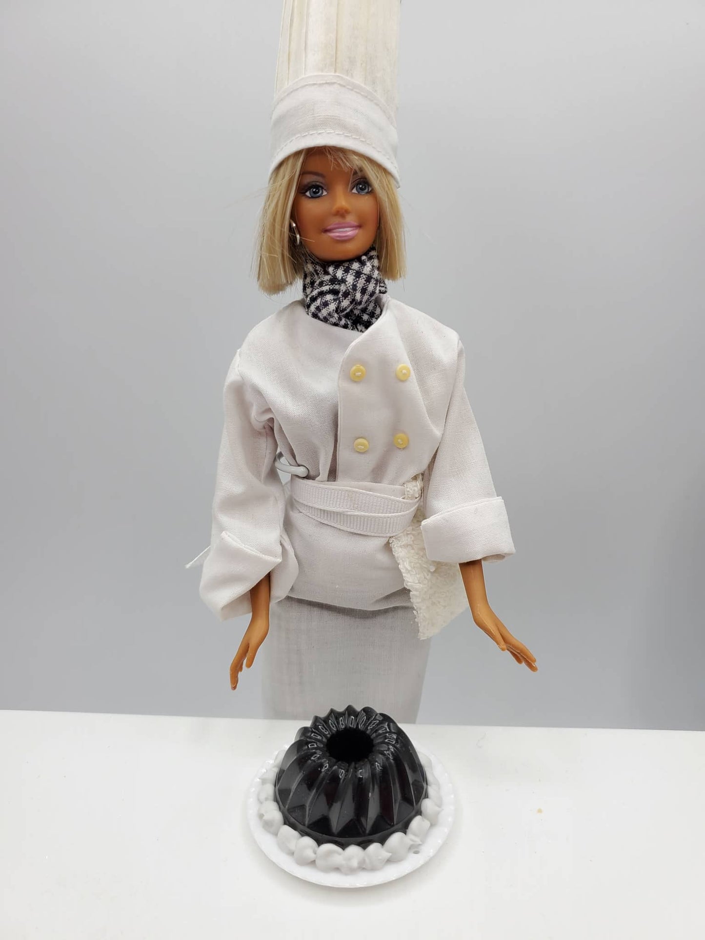 Chef Gina Doll in White Chef Outfit with Jello Mold Accessory for Mini Food Play