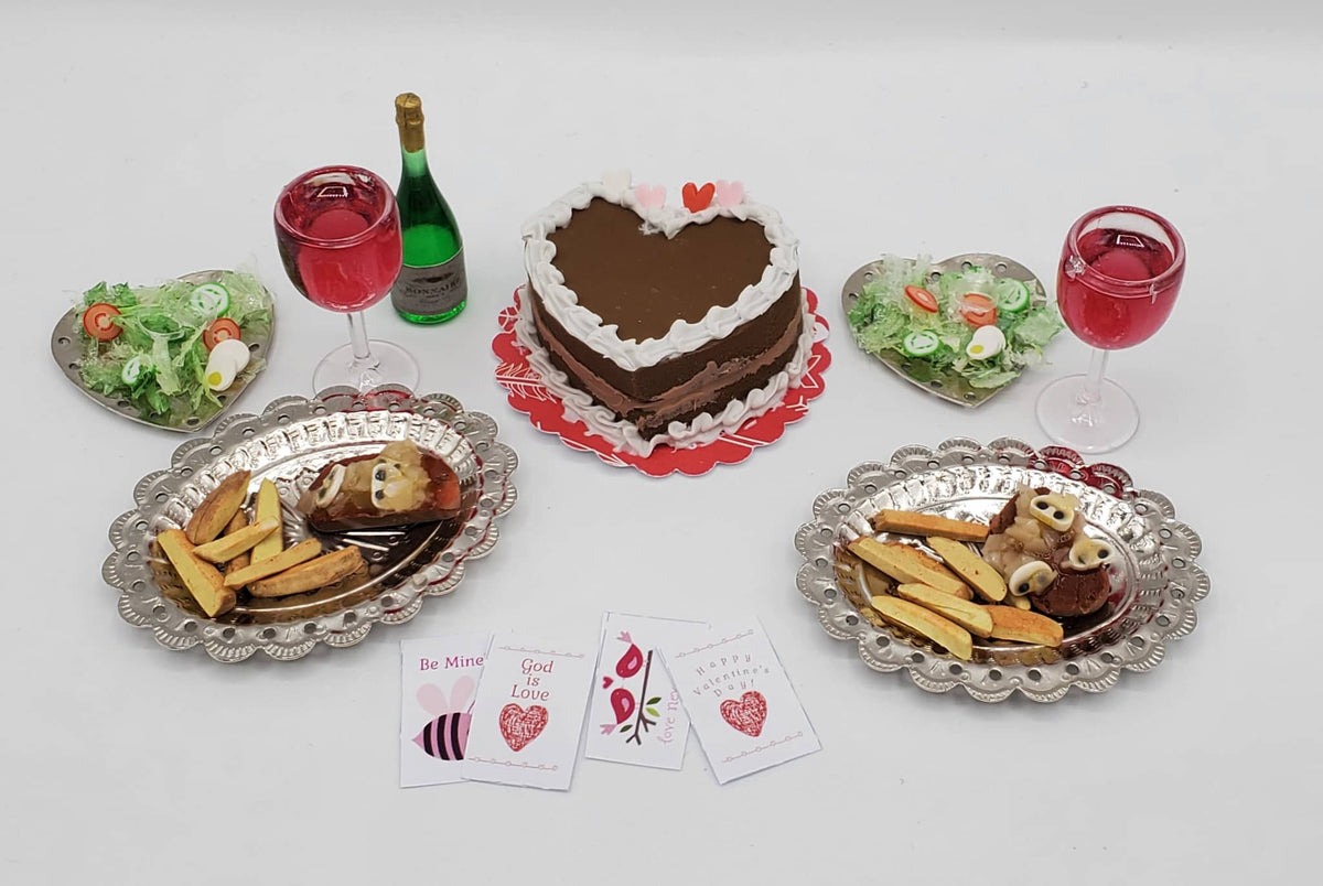 Valentine's Day Dinner Set for 1:6th Scale.
