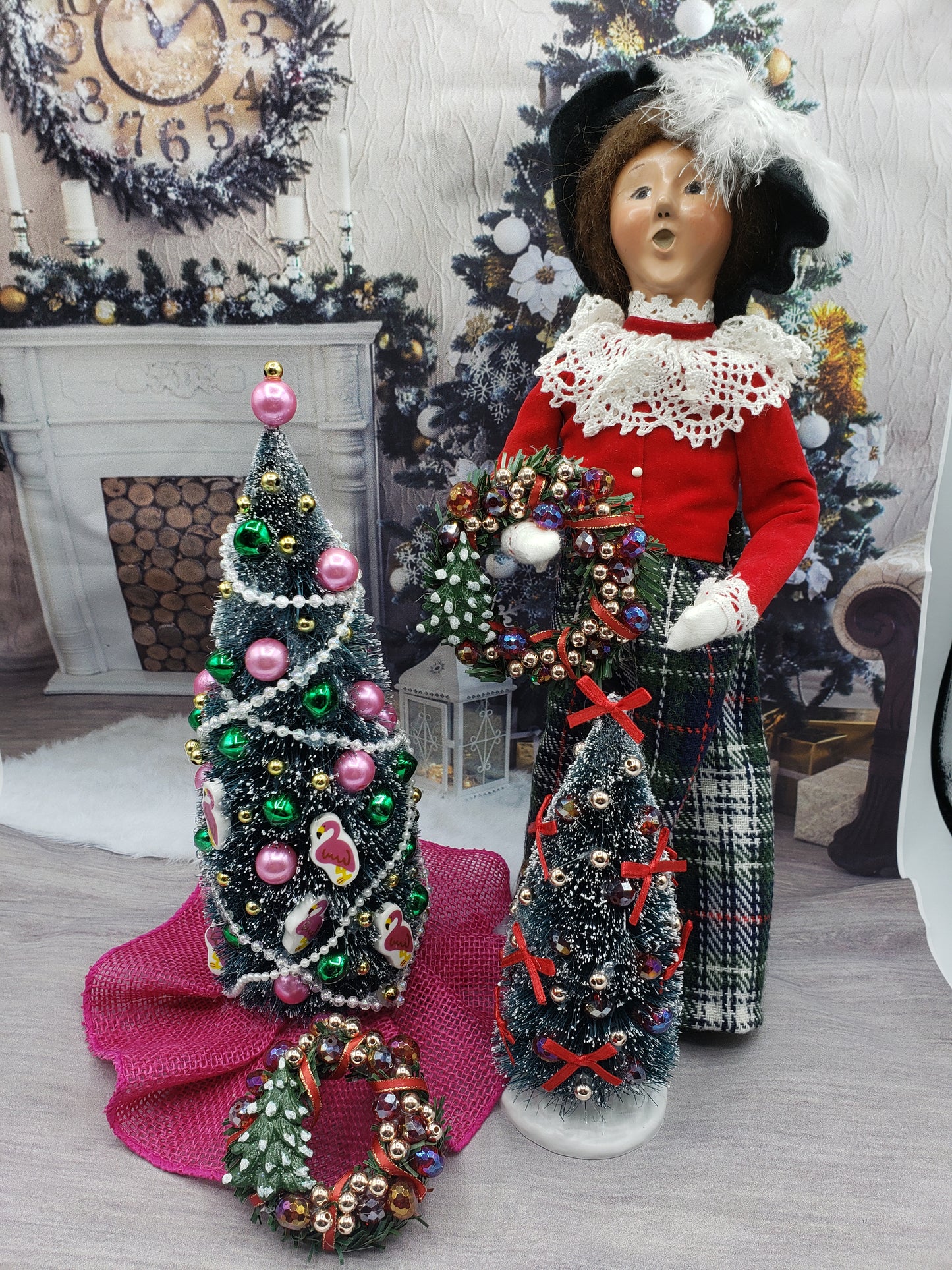 Byers'Choice doll with Christmas Tree