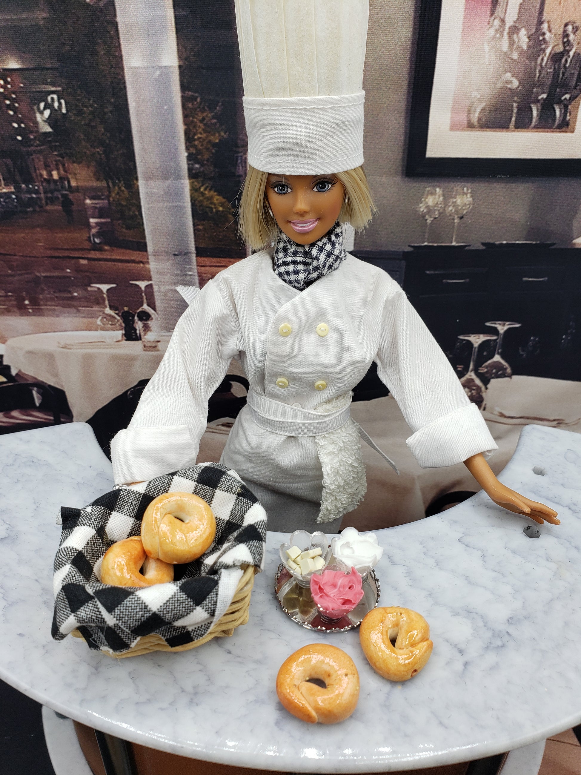 Barbie with Fake Clay Bagels