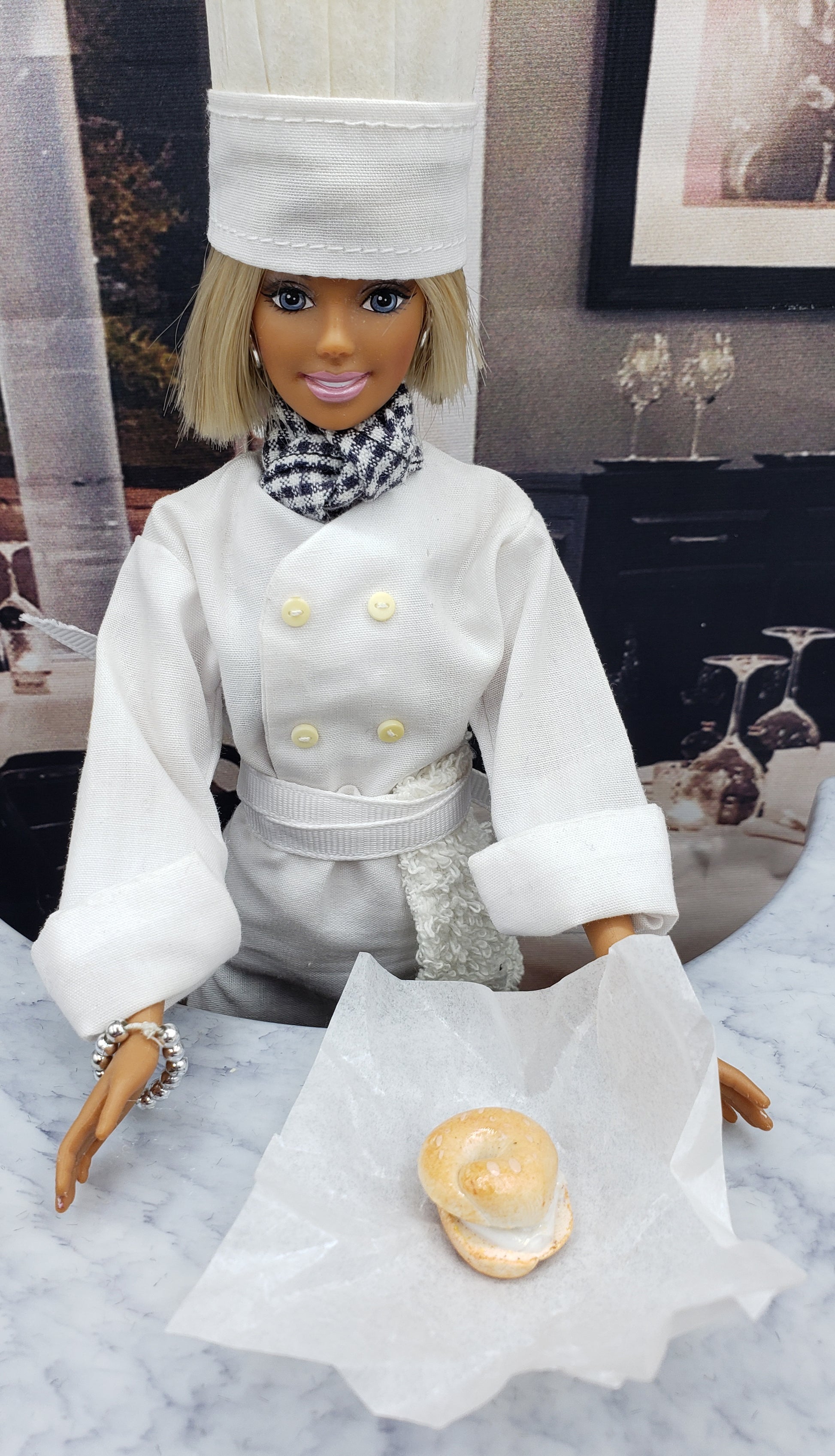 Barbie with Plain Bagel and Cream Cheese