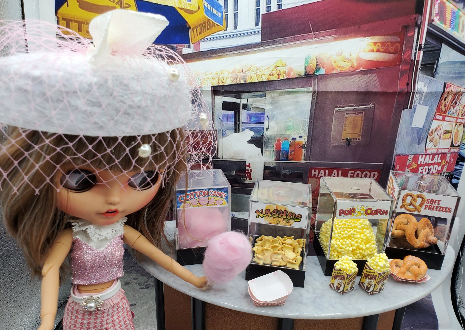 Blythe doll with Concession stand