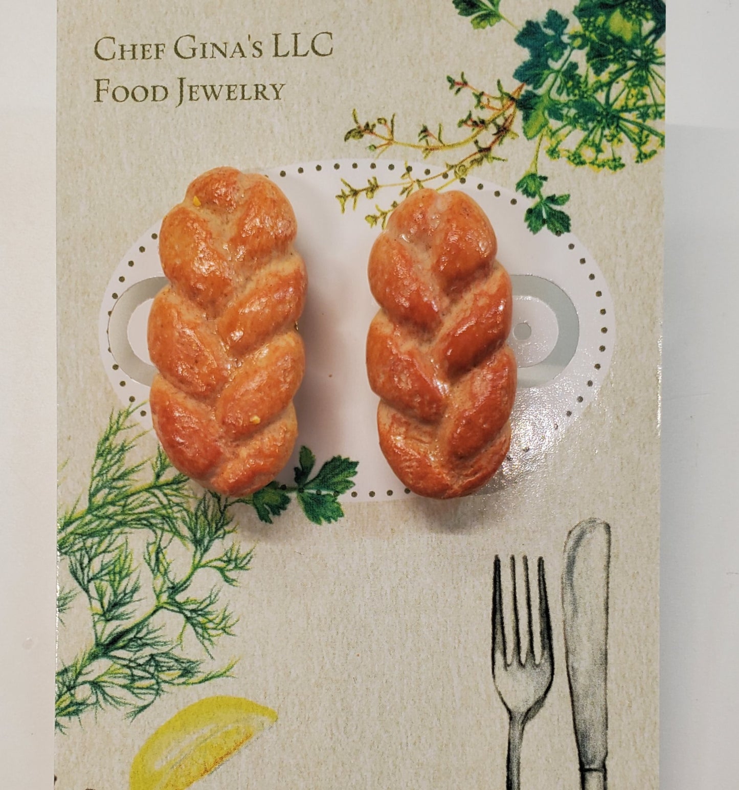 Braided Bread - Challah Earrings