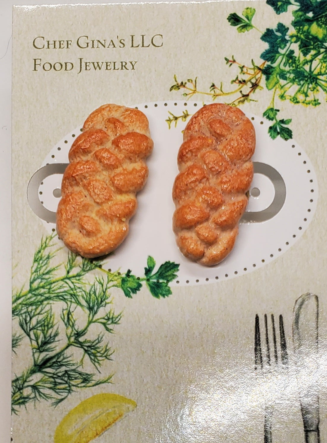 Braided Bread - Challah Earrings