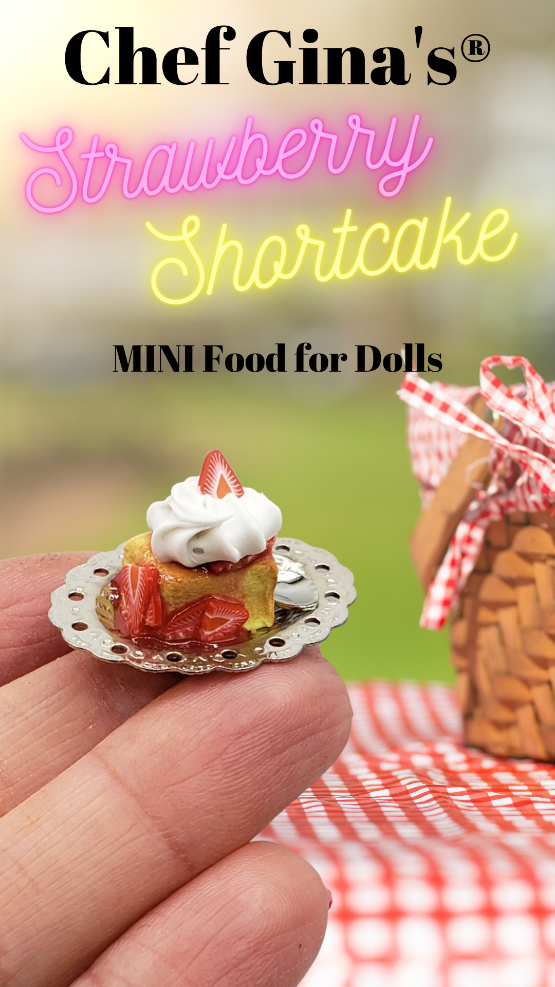 Miniature strawberryshortcake for dolls