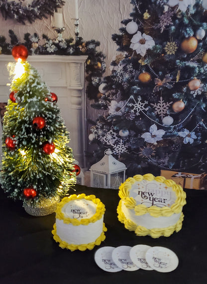 Happy New Years Cakes on a table