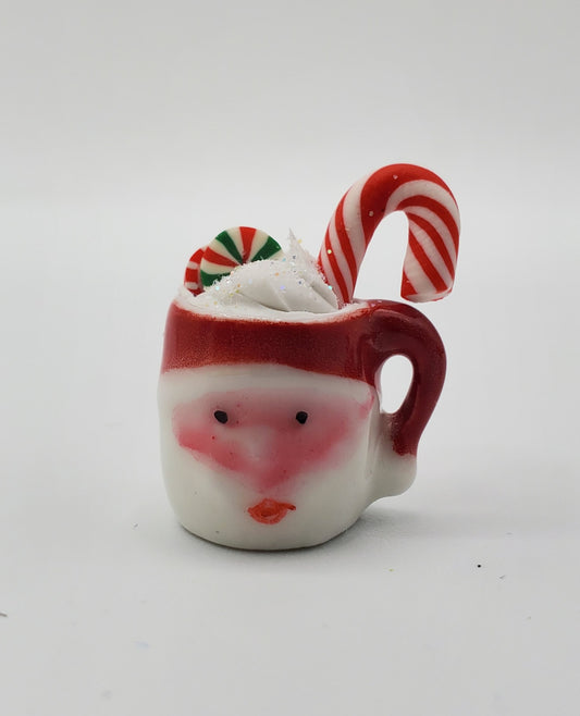 Miniature Santa Hat Hot Chocolate Mug for 1:12 and 1:6th scale dolls