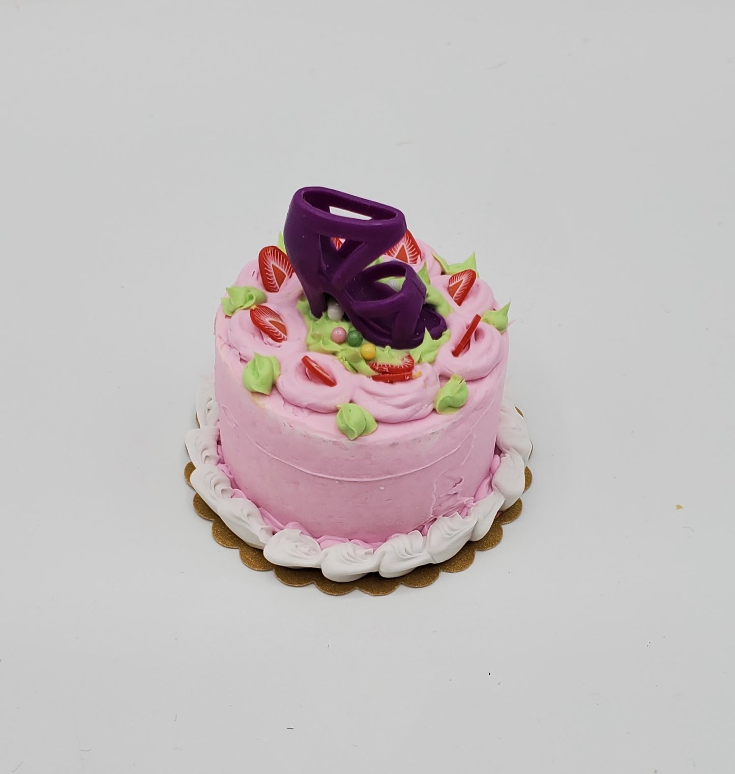 Pink and Purple Show Cake Miniature for Fashion Dolls