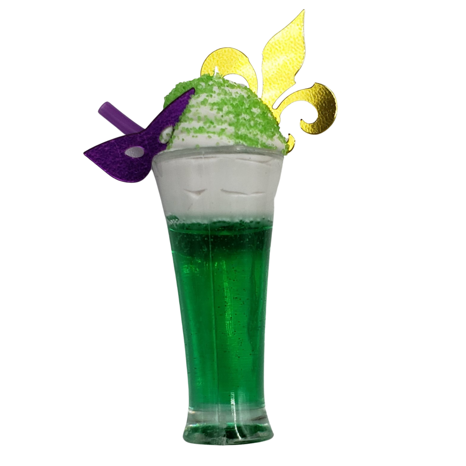 mardi gras green drink with whipped topping