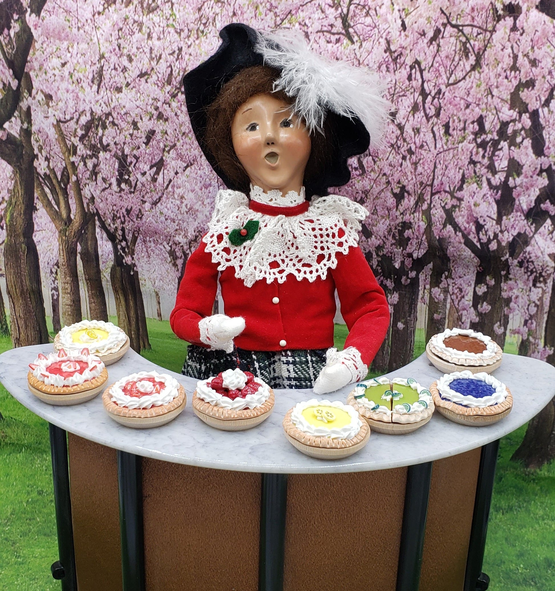 Byers choice doll with pies