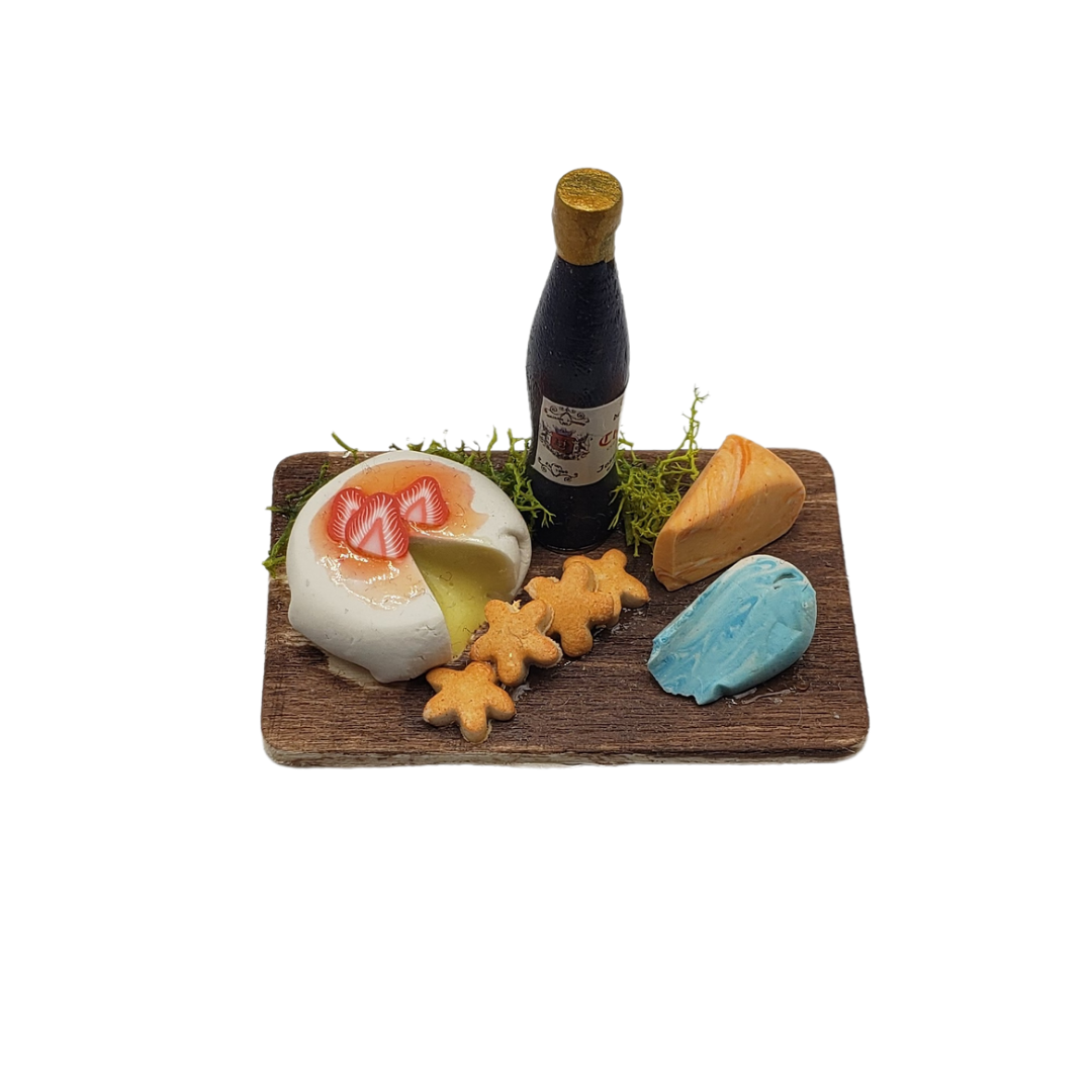brie cheese and wine platter