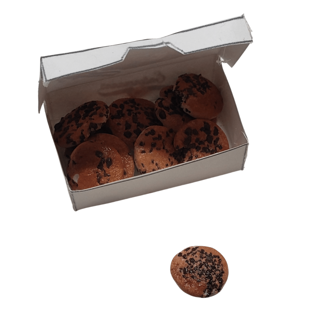 Box of Chocolate Chip Cookies for Barbie Size Dolls