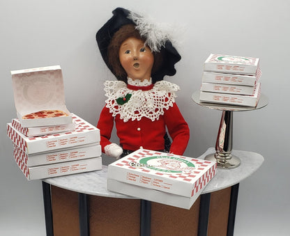 Byers' Choice Doll with Pizza