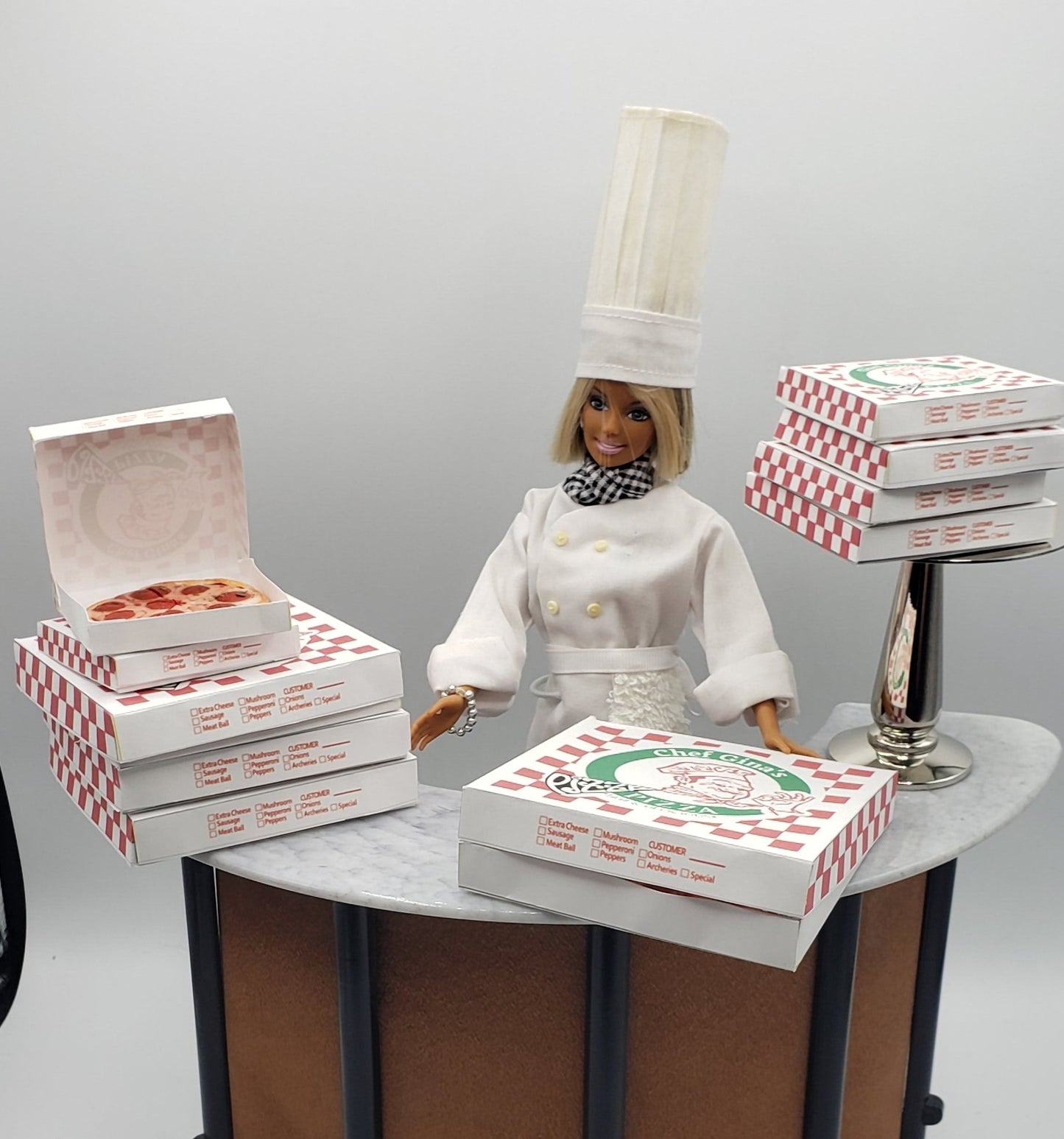 barbie with pepperoni pizza