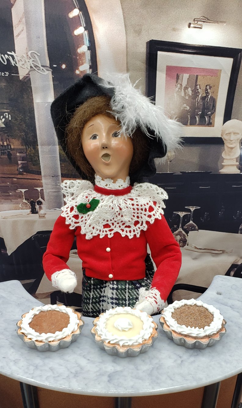 Byers choice doll with pies