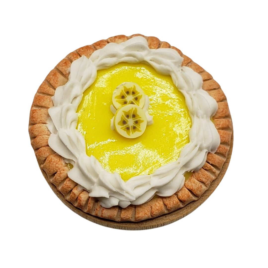 Miniature banana cream pie by ChefGinas with whipped cream and decorative lemon toppings