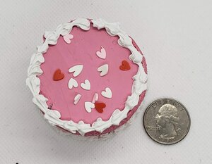 Valentine's Day Pink Heart Cake - 2 inches